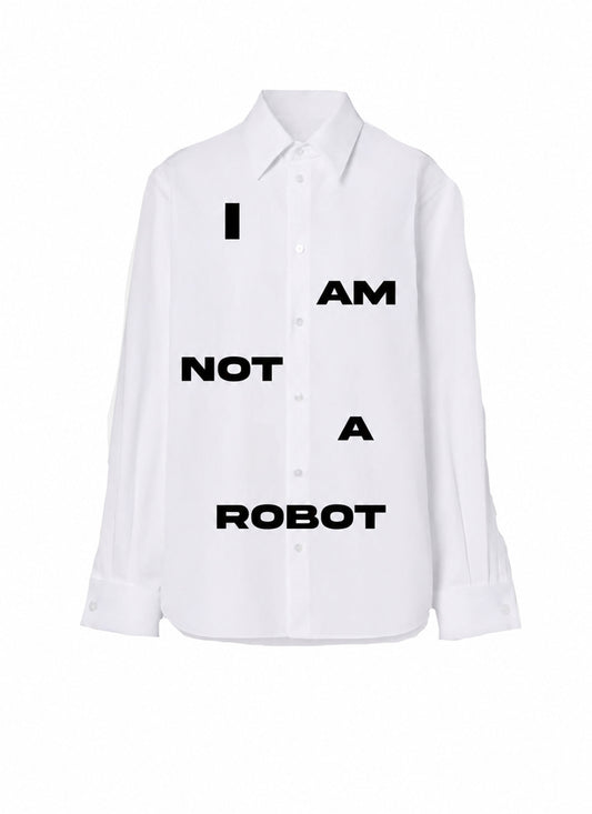 Men's Dress Shirt ''I Am Not A Robot''